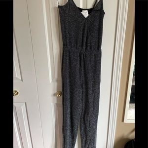 H&M black silver jumpsuit size 2
